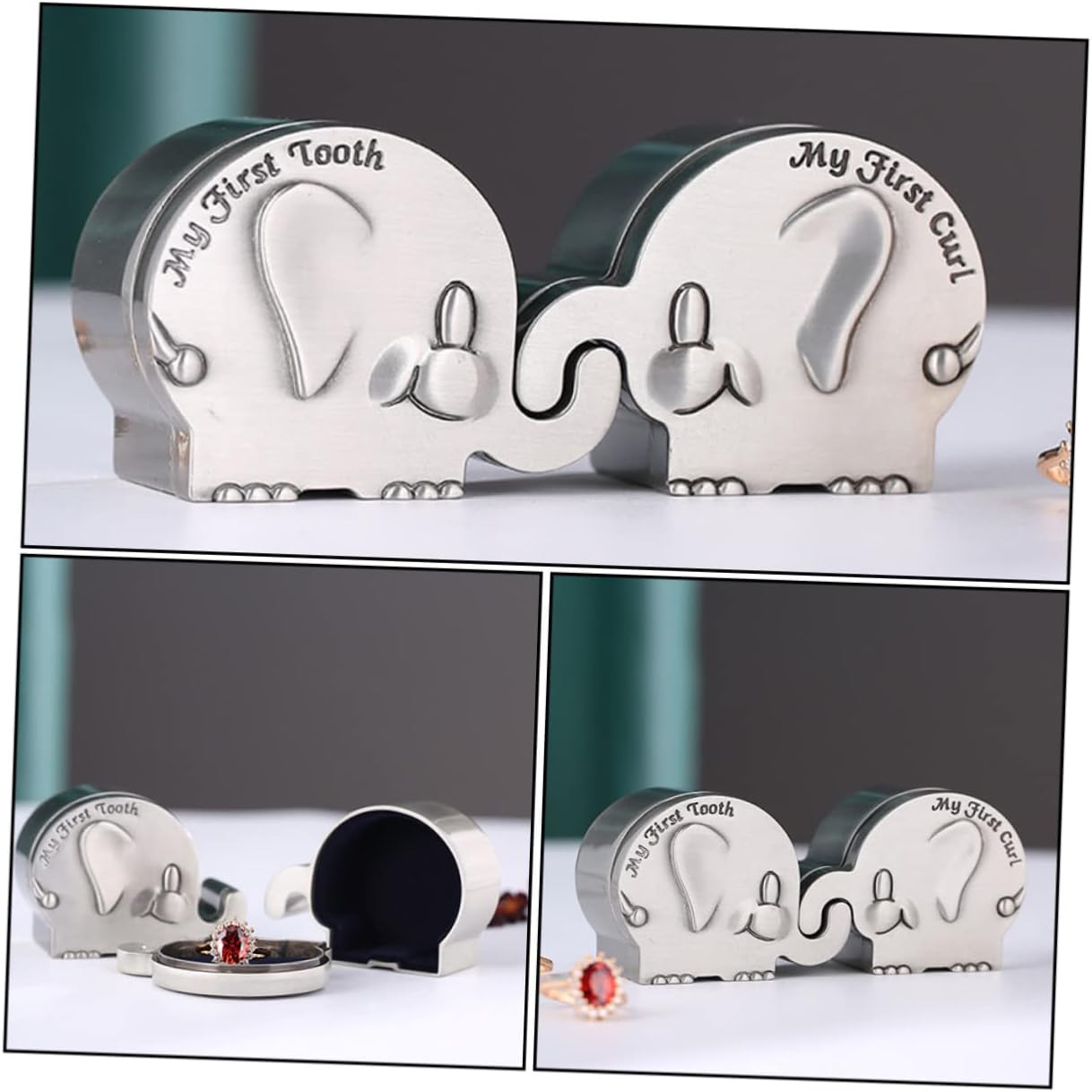 1Pair Shaped Keepsake Box for Newborn Hair and Teeth Storage Durable present for Shower Birthdays Christening and More