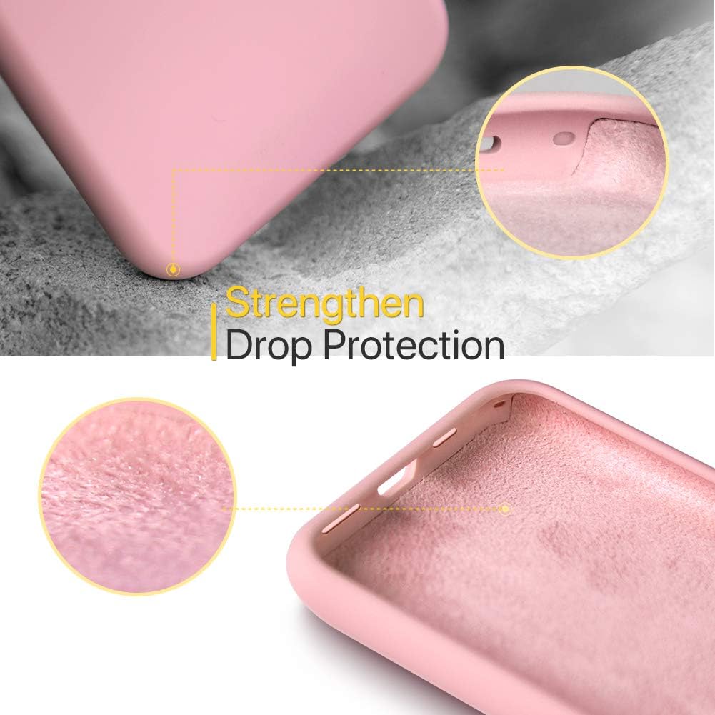 Miracase Liquid Silicone Case Compatible with iPhone 11 Pro 5.8 inch(2019), Gel Rubber Full Body Protection Shockproof Cover Case Drop Protection Case(Pink)