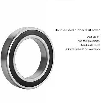 6012-2RZ Bearings, 60x95x18mm Ball Bearing 6012RZ Double Rubber Sealed Shielded Bearing ID 60mm, OD 95mm, Thickness 18mm Bearing, Professional High-Speed Deep Groove Ball Precision Motor Bearings