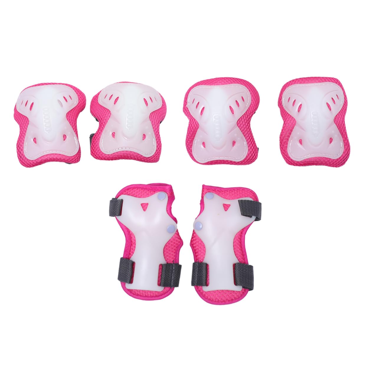 KOMBIUDA Roller Skating Protective Gear Set 6pcs Kit Wrist Guards Elbow Pads Knee Pads Sliding Plate Protectors for Girls Boys