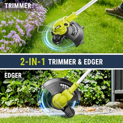 image for EWORK 20V Electric Weed Wacker 12-Inch Trimmer and Edger with Auto Lin