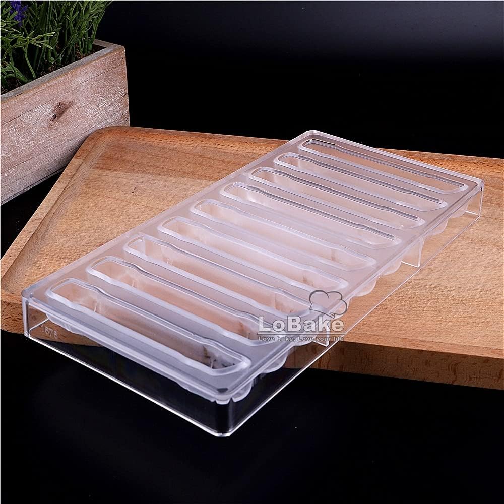 LoBake 9 cavities Mini Bamboo Sticks Shape Polycarbonate PC Chocolate Mold Candy Ice Cube Moulds Sugarcraft Fondant Moldes