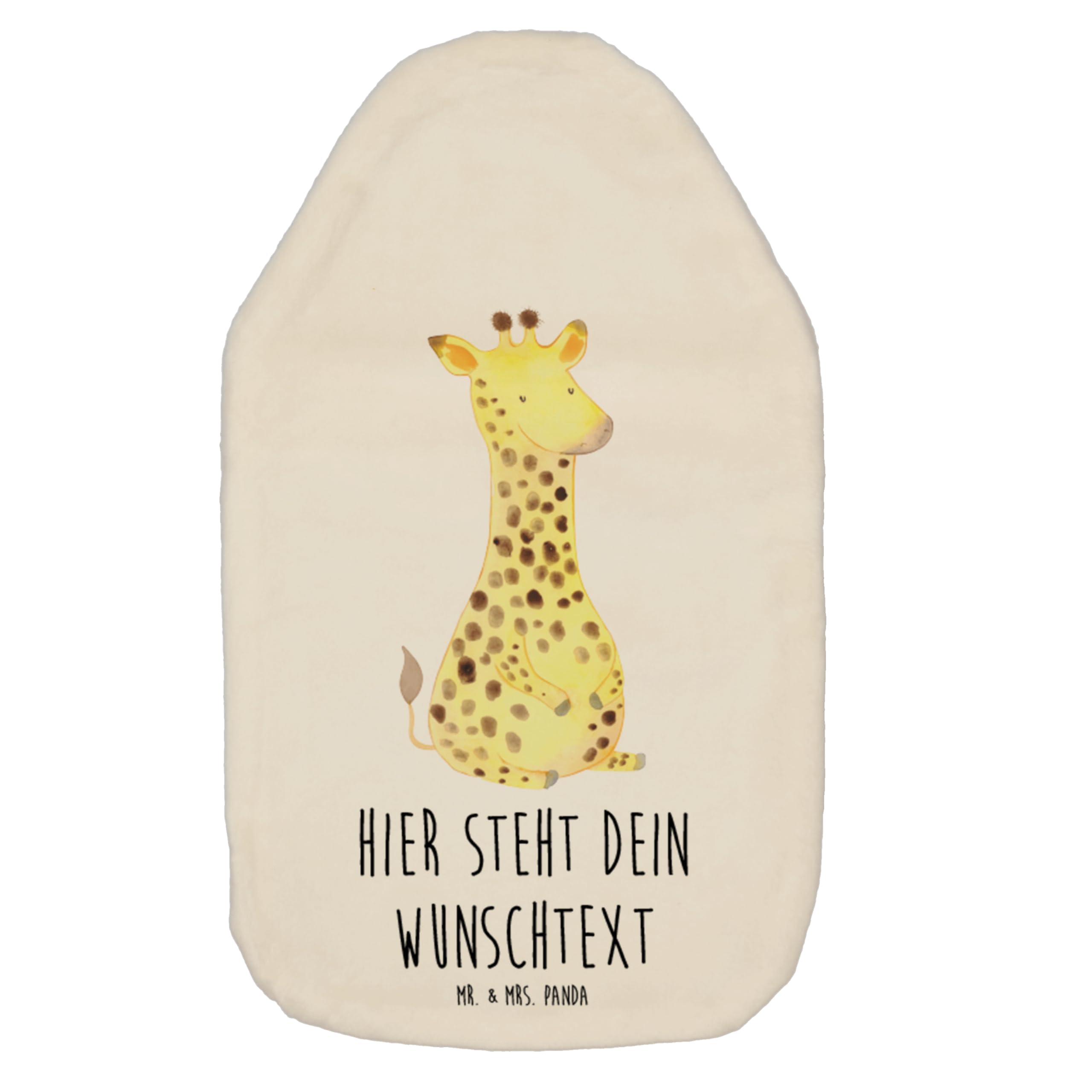 Mr. & Mrs. Panda Wärmflasche personalisiert Giraffe Zufrieden - Weiß