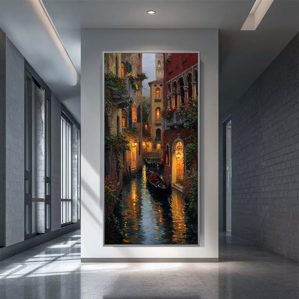 Diamond Painting Kits for Adults, 5D Diamond Art Venice 60x120cm, DIY Large Floral House Dimond Art kits Adults, Full Square Drill Crystal Rhinestone Embroidery Canvas for Home Wall Decor (SQ868)