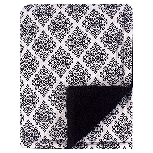 Image of Hudson Baby Unisex Baby Plush Mink and Sherpa Blanket, Classic Damask, One Size