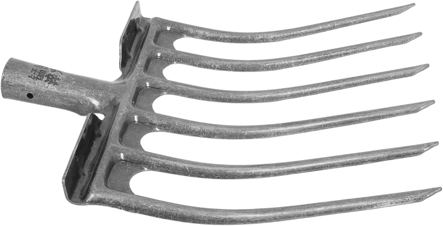 HANABASS Sturdy Steel Manure Fork Tooth Garden Spading Fork for Soil Turning and Preparation