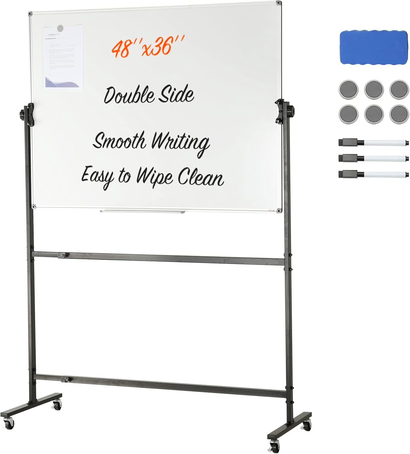 VEVOR Rollendes Whiteboard 1220 x 915 mm, Höhenverstellbar