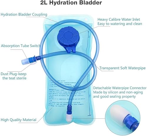 Miniatura 3 de Monvecle - Mochila de agua con vejiga para andar en bicicleta Senderismo, escalar + 2L Bolsa de hidratación