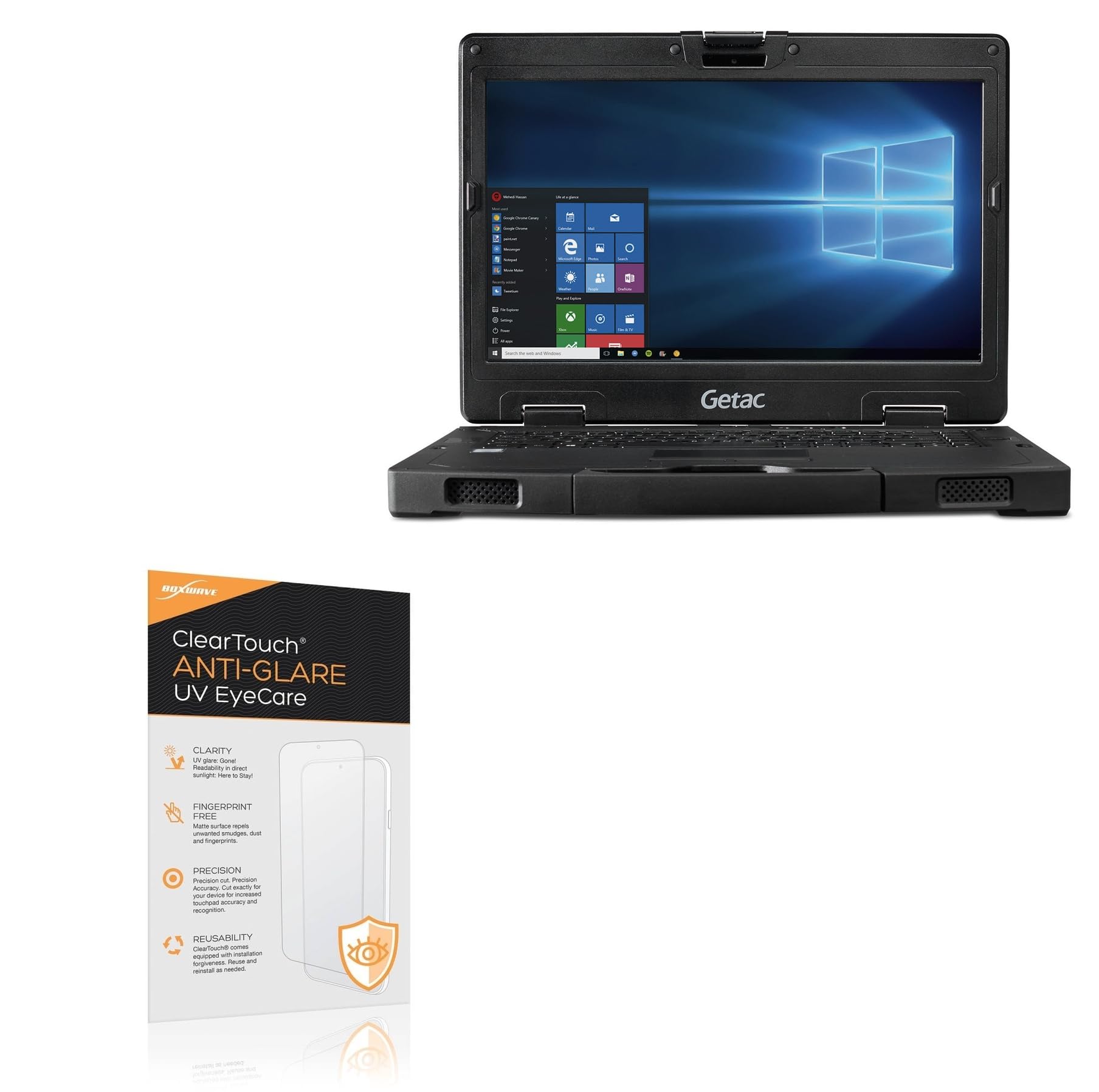BoxWave Screen Protector Compatible With Getac S410 - ClearTouch Anti-Glare Anti-UV EyeCare (2-Pack), Filters out Harmful Blue Light Reduce Fatigue