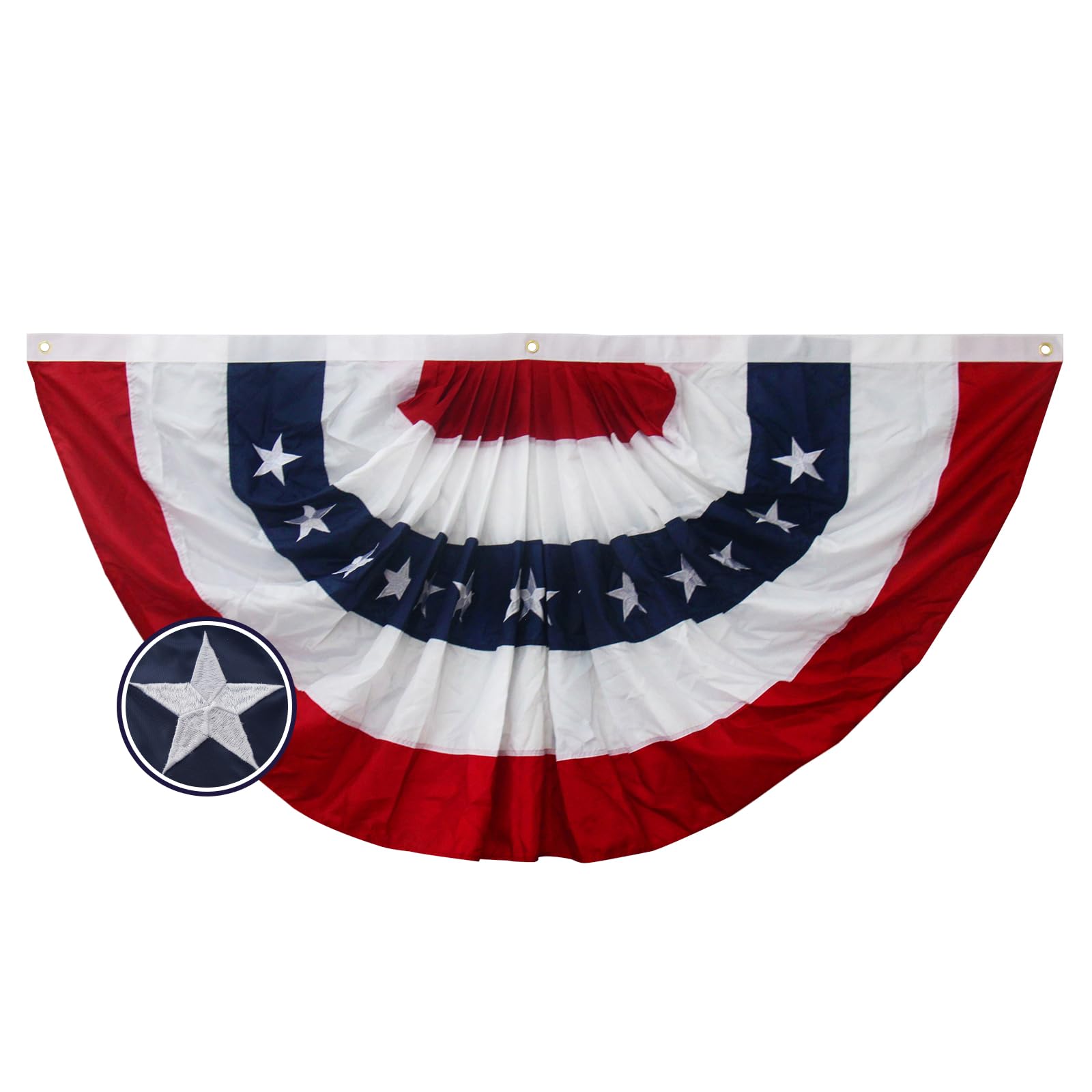 Bradford Embroidered Pleated Fan Flag