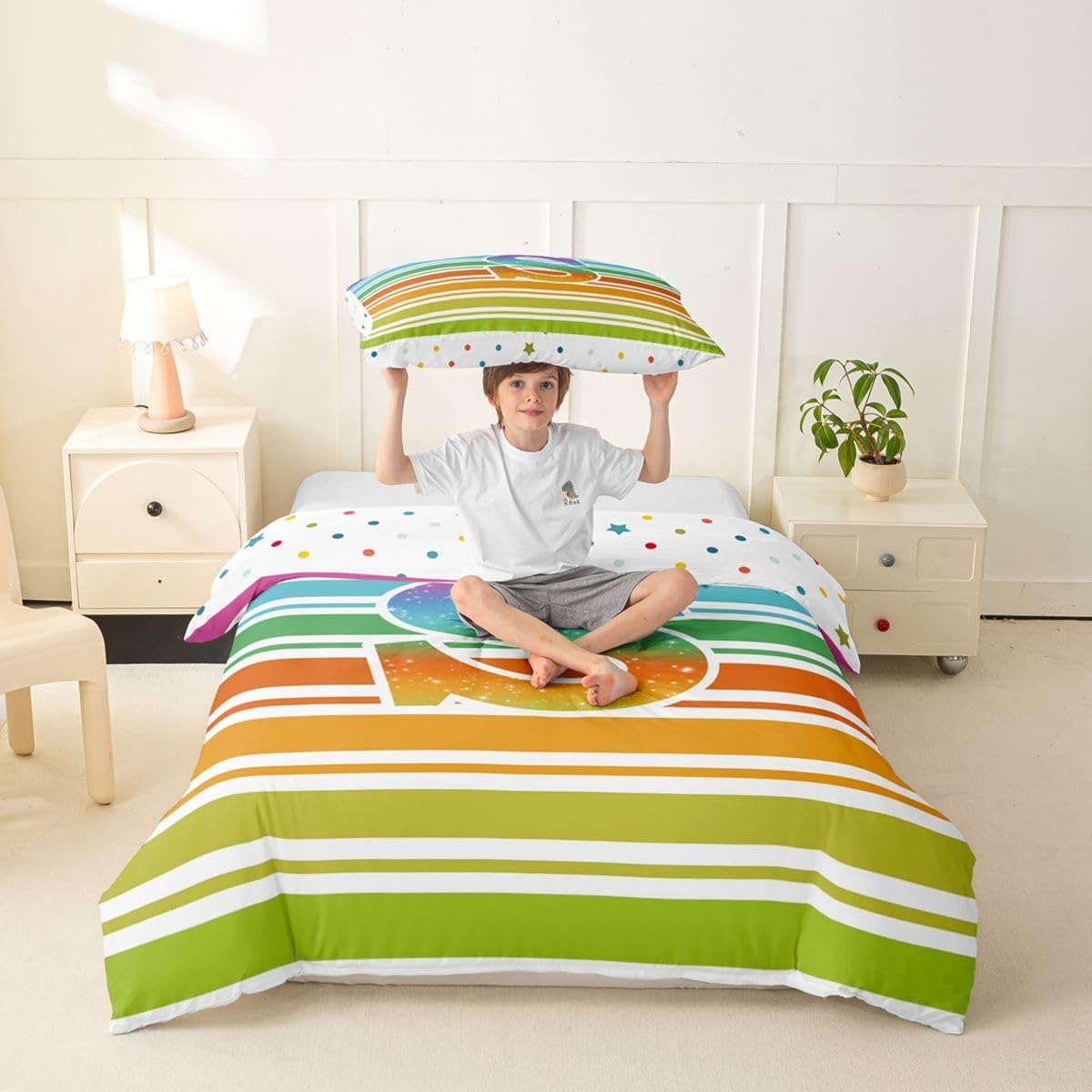 Castle Fairy Personalized Initial S Duvet Cover Set Toddler Size image 4