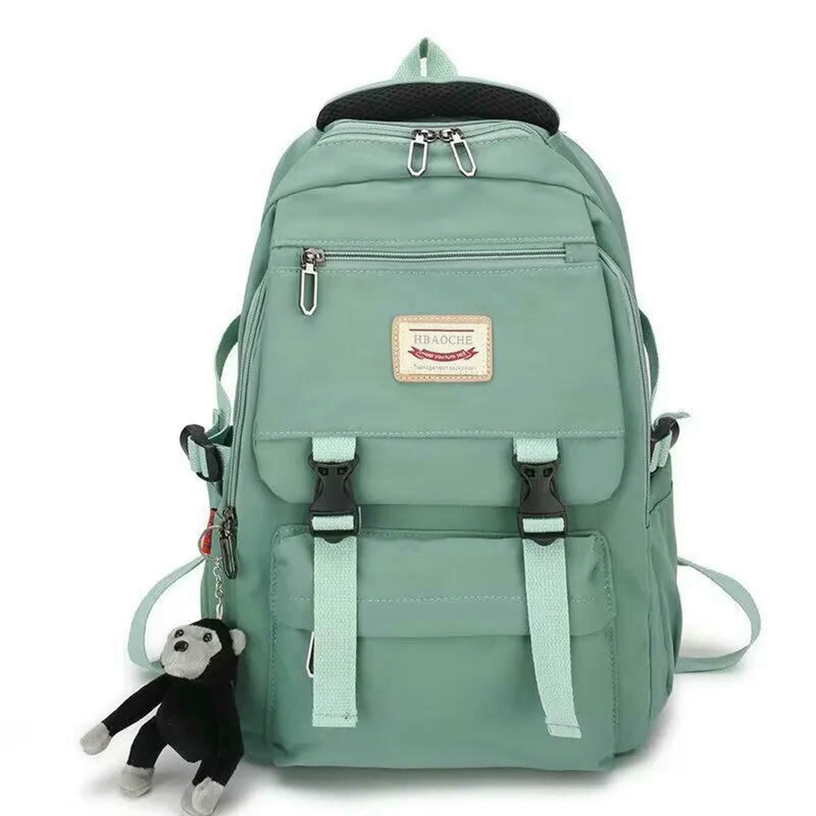 Gyios Backpack Women's Lightweight Girls Boys School Bag Large Capacity Men Travel Backpacks Versatile Backpack-green