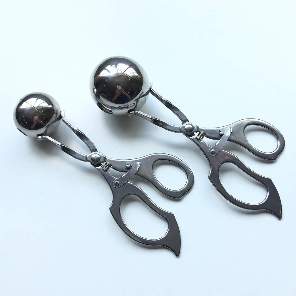 UPKOCH Meatball Maker Meat Baller Meatball Making Tool Stainless Steel Non-Stick Meatball Spoon Maker Cake Pop Maker Cookie Dough Scoop Tongs
