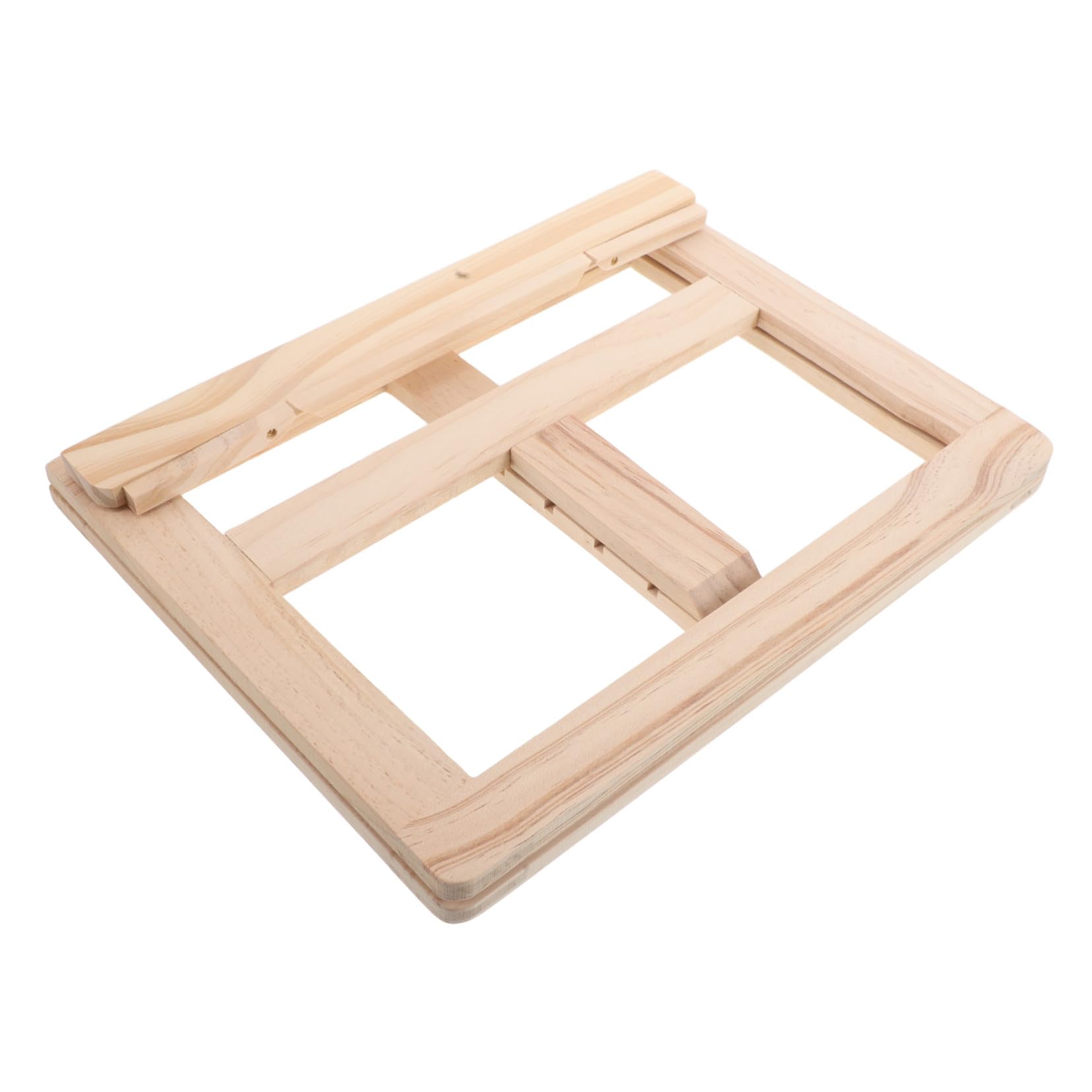 LABRIMP Supporto in Legno Regolabile per Ricettari e Laptop Pieghevole con Fissaggio Pagine
