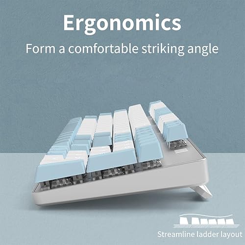 Miniatura 4 de Teclado mecánico para juegos Teclado mecánico intercambiable en caliente Teclado retroiluminado azul hielo con interruptores marrones y 104 teclas