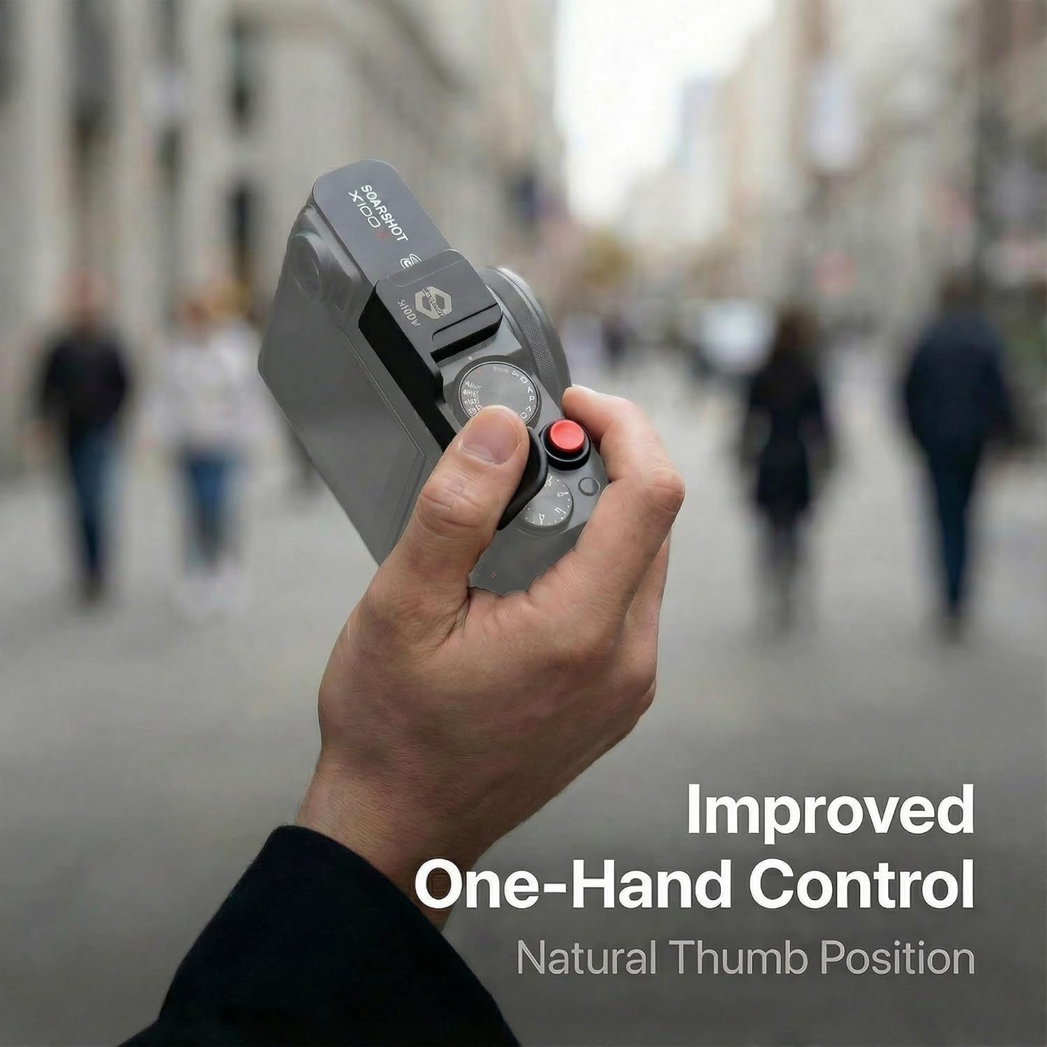 Metal Thumbs Up Grip for Fujifilm X100VI / X100V – Hot Shoe Thumb Rest Hand Grip, CNC Aluminum, Anti-Vibration, Improved One-Hand Control & Shooting Stability