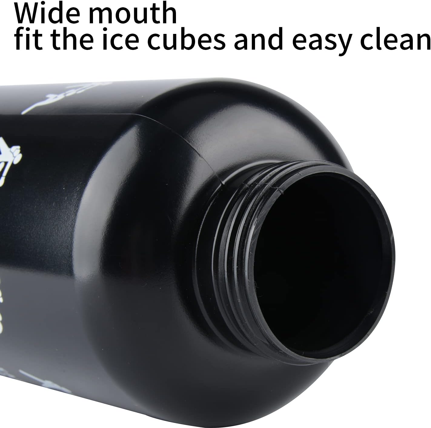 SHOKE Long Straw Water Bottle Hockey Boxing 1 Liter Water Bottle Football BPA Free Squeeze Leak Proof Sports Water Bottles for Baseball Lacrosse Cycling Sport Large Capacity 32 Oz/1 Liter-Black - Image 4