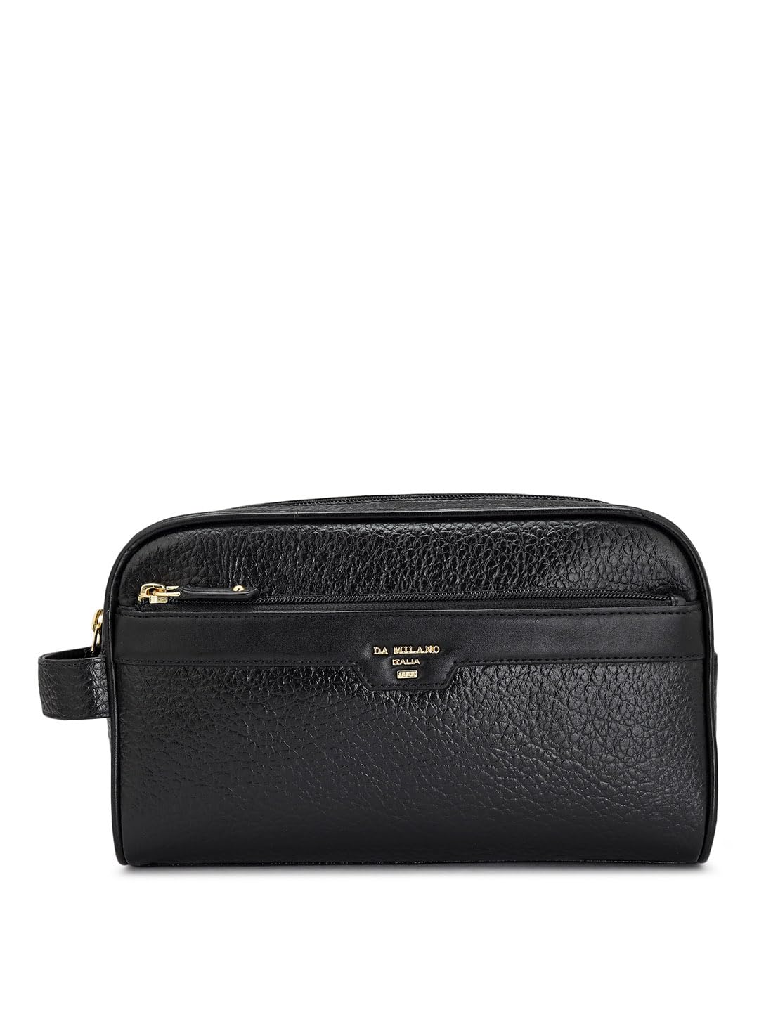 Da MilanoGenuine Leather Black Vanity Pouch (10001D)