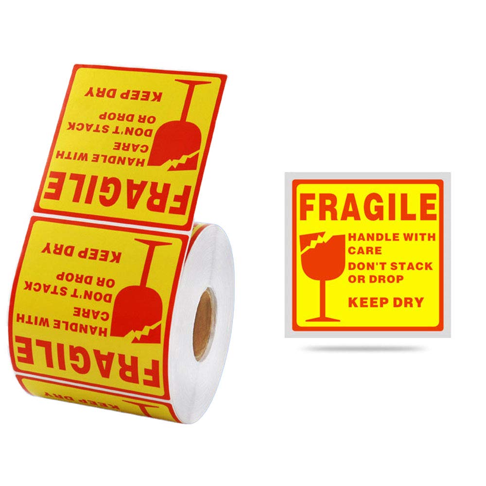 Fragiele waarschuwingsetiketten 500/1000 stuks. Stickers Handle With Care - Fragiel - Thank You breukgevaar voorzichtig breekbaar, rode waarschuwingslabels voor pakket, verzendlabels