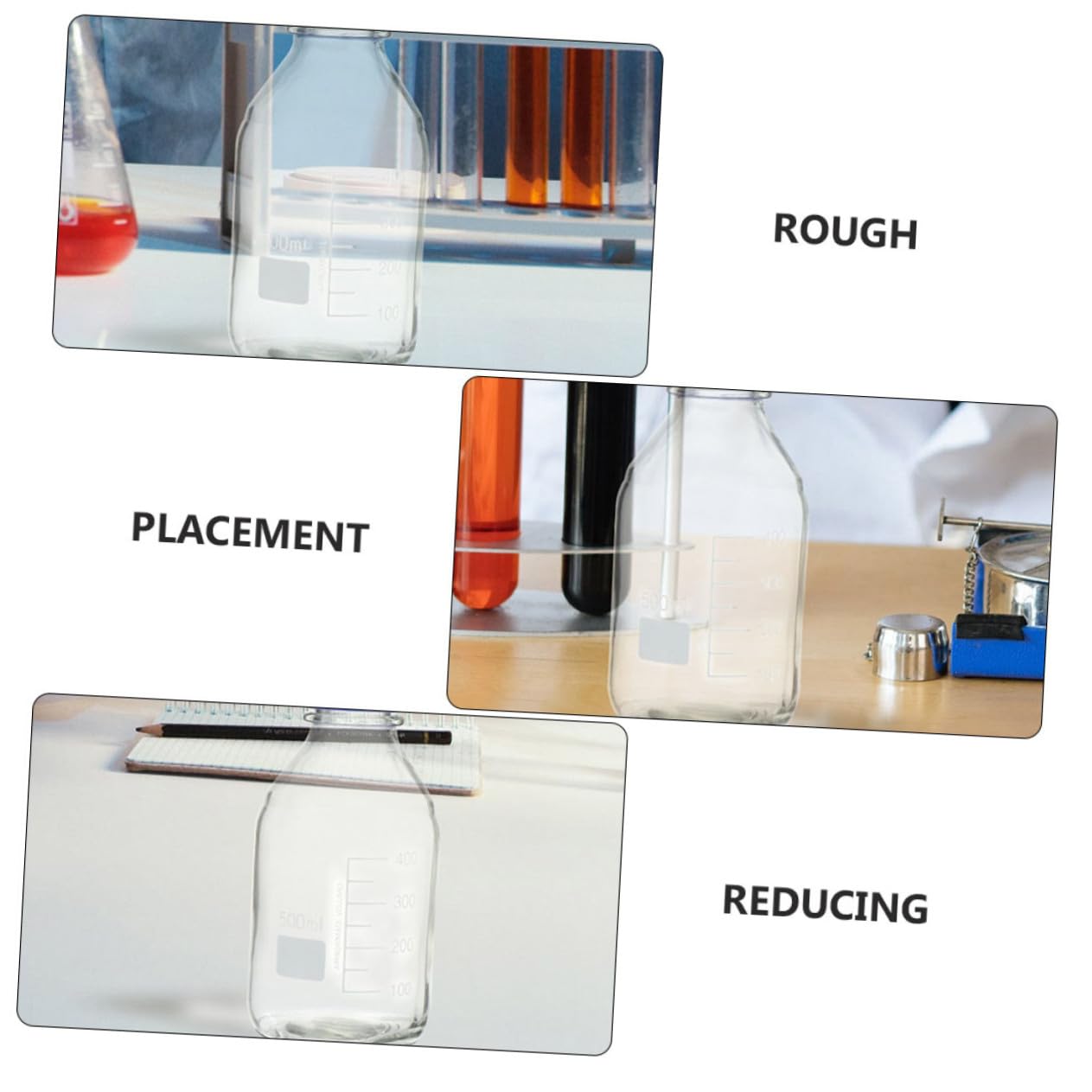 2pièces Flacon De Réactif Chimique Graduation Lot De Flacons De Laboratoire Pour Prélèvement Et Observation Des Échantillons