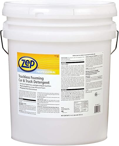 Zep Professional Detergente para vehículos sin contacto, 5 galones (paquete de 1) 1041568, R08235, ideal para mantenimiento de automóviles y camiones