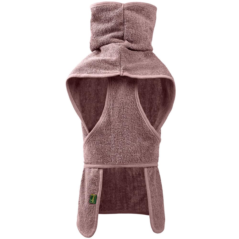 HUNTER Hundebademantel RIGA, saugstarkes Frottee, trocknet schnell, schützt vor Auskühlung, leicht anzulegen mit Gürtel, 60 °C waschbar, schützt Auto/Möbel vor Nässe, Farbe: Taupe, Größe: 30