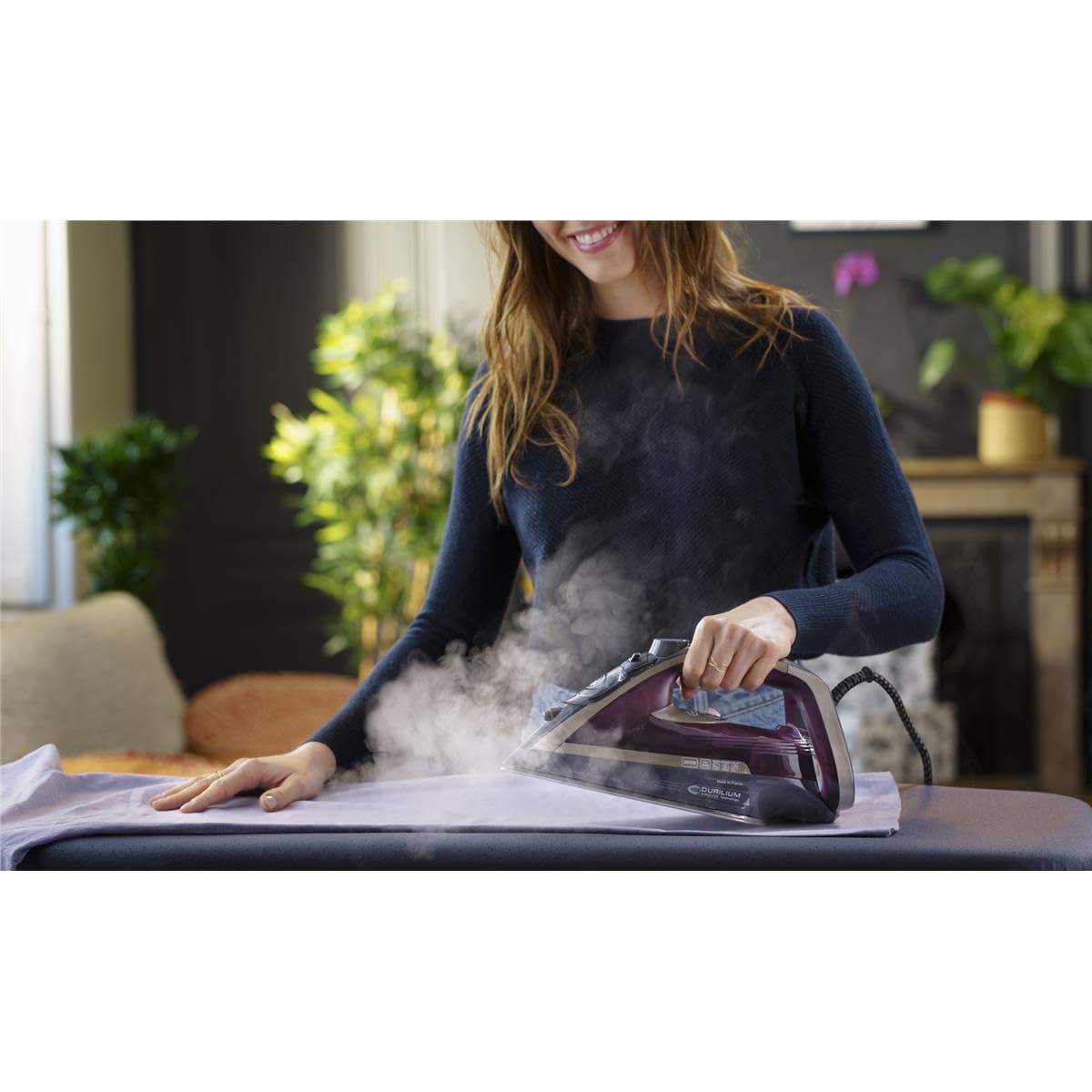 Tefal Smart Protect Plus FV6870 Fer à repasser à sec ou à vapeur Durilium AirGlide soleplate 2800 W Rouge