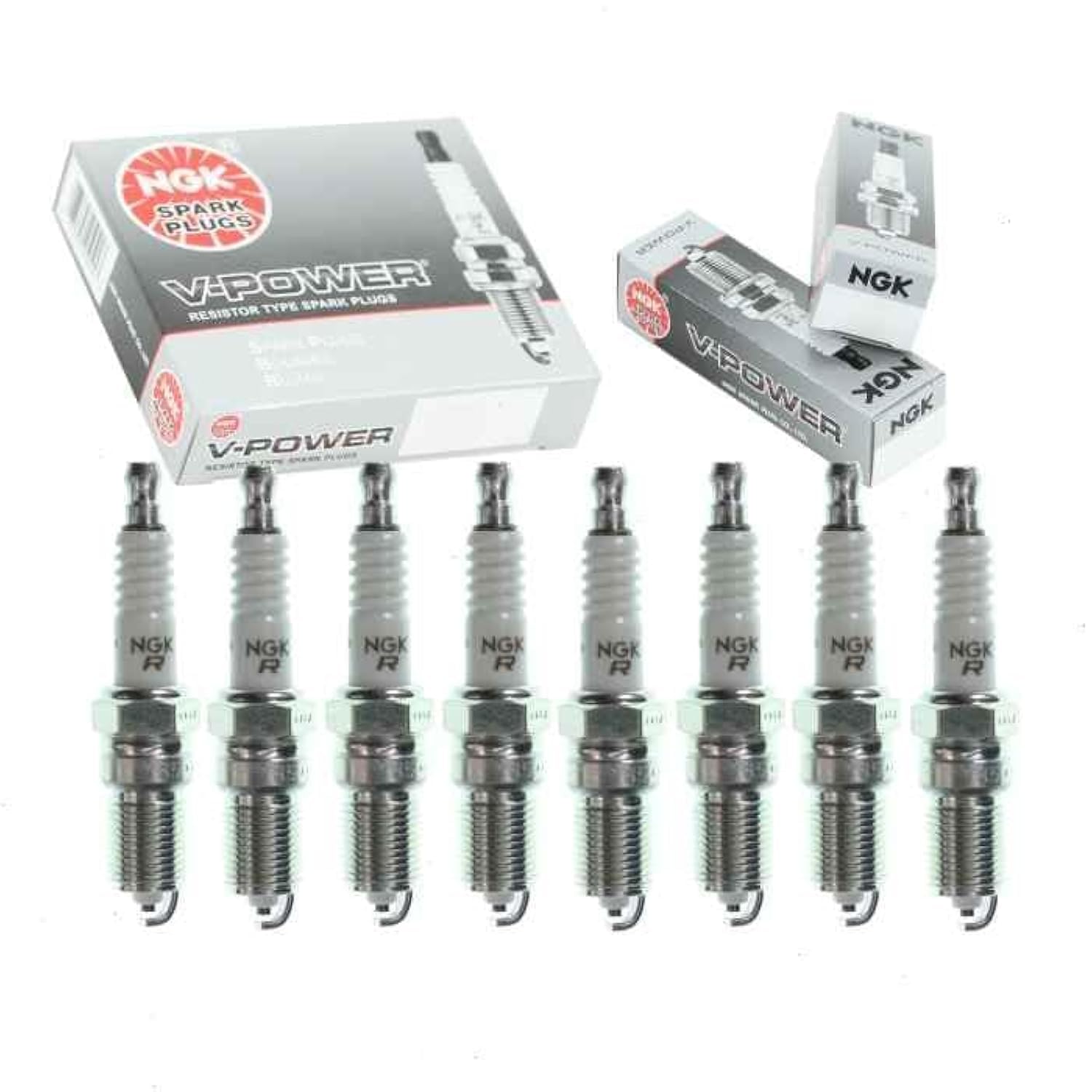 NGK V-Power Spark Plugs 8 pc Compatible with Tahoe