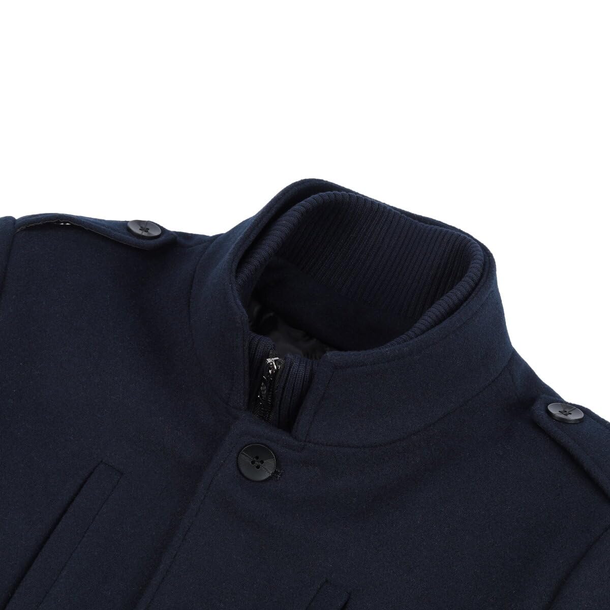 Allthemen Cappotto Invernale da Uomo in Lana con Collo Alto Coat Corto Foderata Spesso Caldo Casual