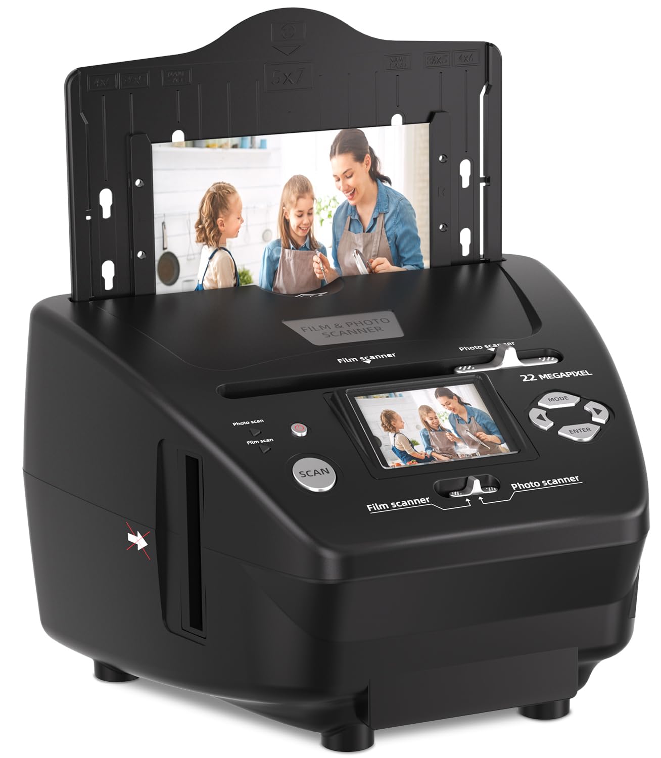Film &amp; Photo Scanner with 2.4" LCD Screen, Converts 35mm/135 Slides &amp; Negatives Film, Photo, Business Card to Digital Images, 4GB SD Card Included