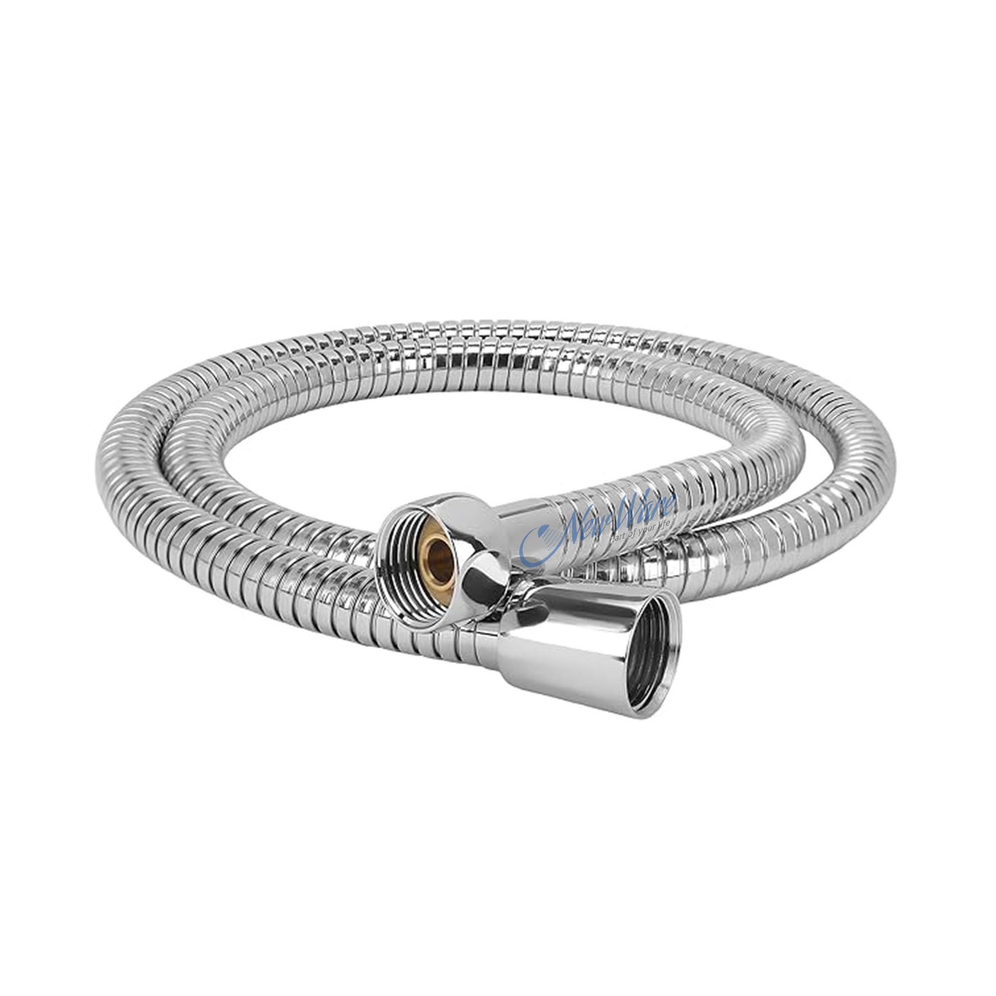 NEW WARE® 1.5 Meter Stainless Steel Chrome Plated Flexible Pipe | Hand Shower & Health Faucet Replacement Tube |Jet Spray Water Connection |Bathroom Plumbing Fitting Connector |Durable Metal Accessory