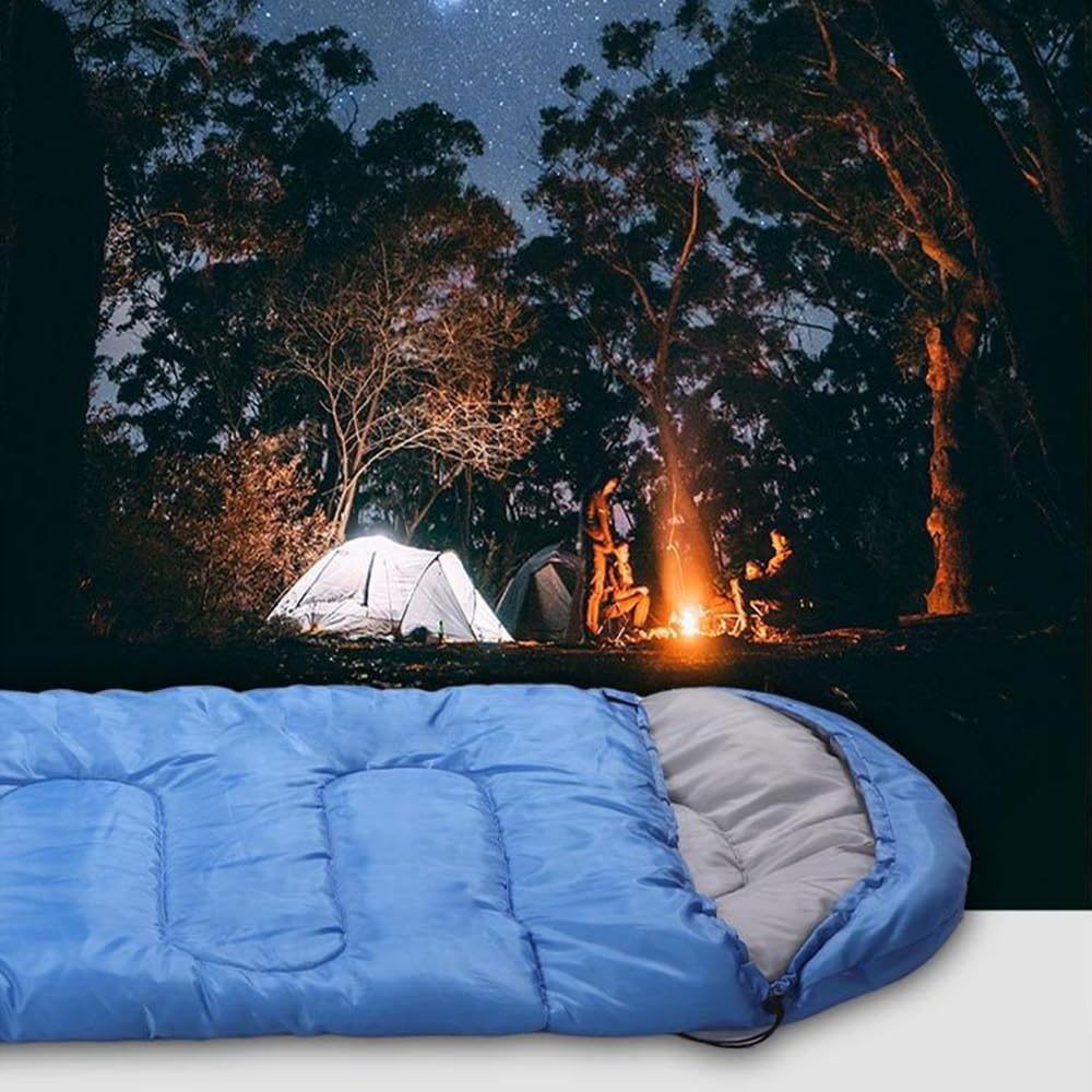 Ultra Light Sleeping Bag for Adults Backpacking Compartment 170T Envelope 4 Season Hooded Travel Smudge Proof Spacious Comfortable Warm Windproof