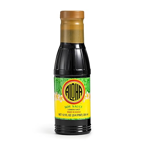 Aloha Shoyu Salsa de soja sal baja salsa de soja oscura hawaiana con sabor suave y equilibrado auténtica salsa de soja para cocinar adobos y salsas