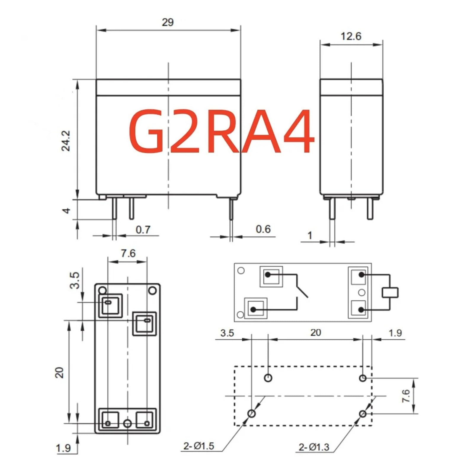 1pc MPL-112-A-T 12V (G2R-1A-4P-12V/24V-16A) Relay 4pins