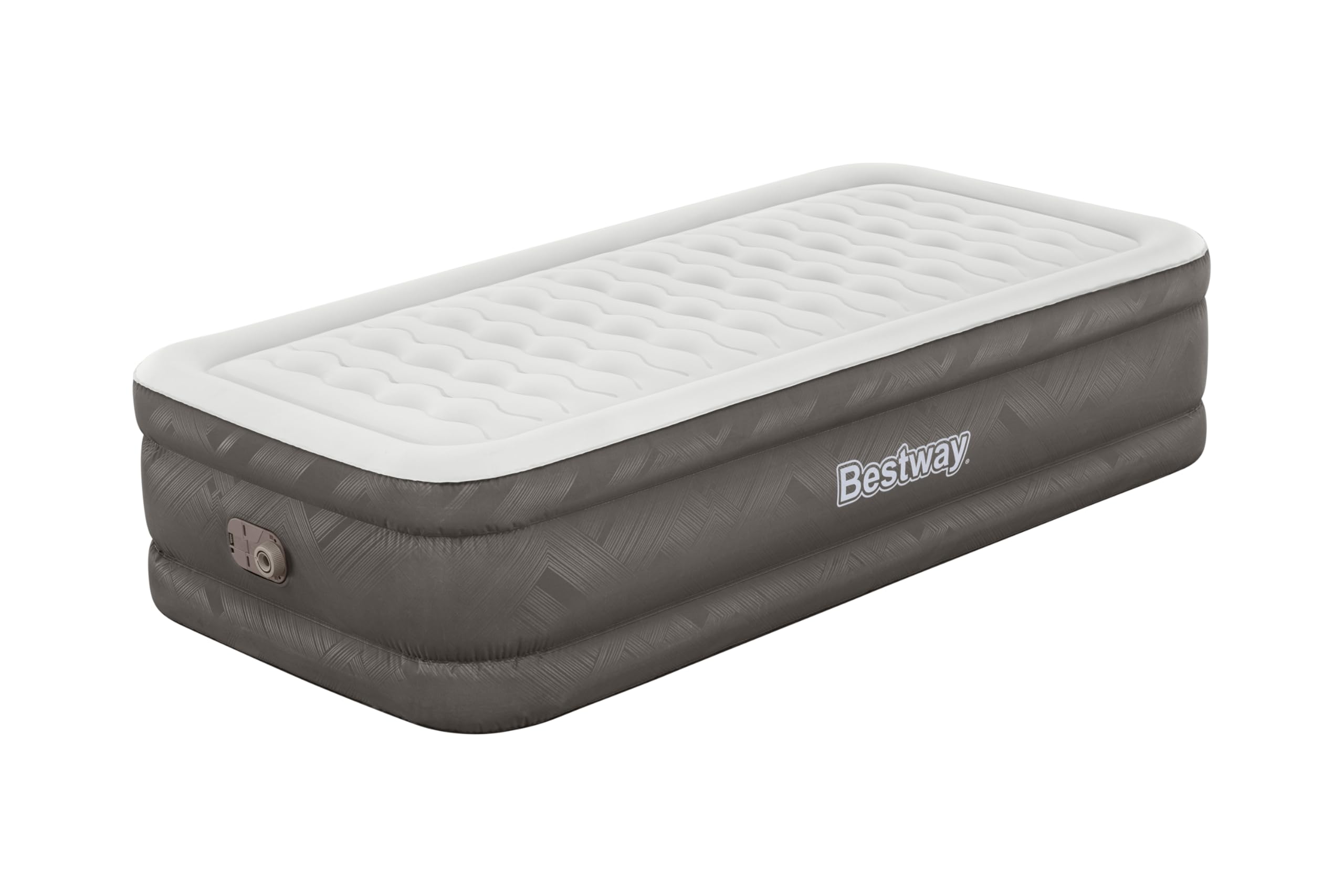 Bestway 1069048Xxx21 Airbed, Travel Bag, Repair Bag, With Built-In Pump(220-240V),Multicolor,Twin