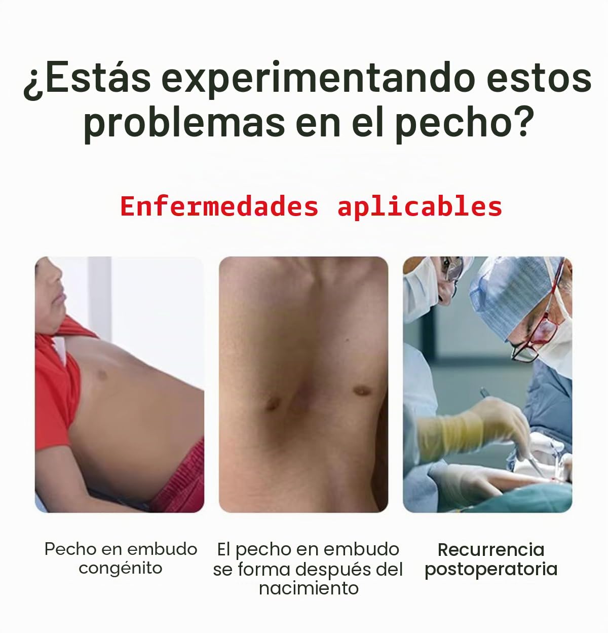 Pectus Excavatum Orthosis Brace, Sternal Depression Support, Funnel Chest Orthopedic Brace, Sunken Sternum Deformity Braces for All (L)
