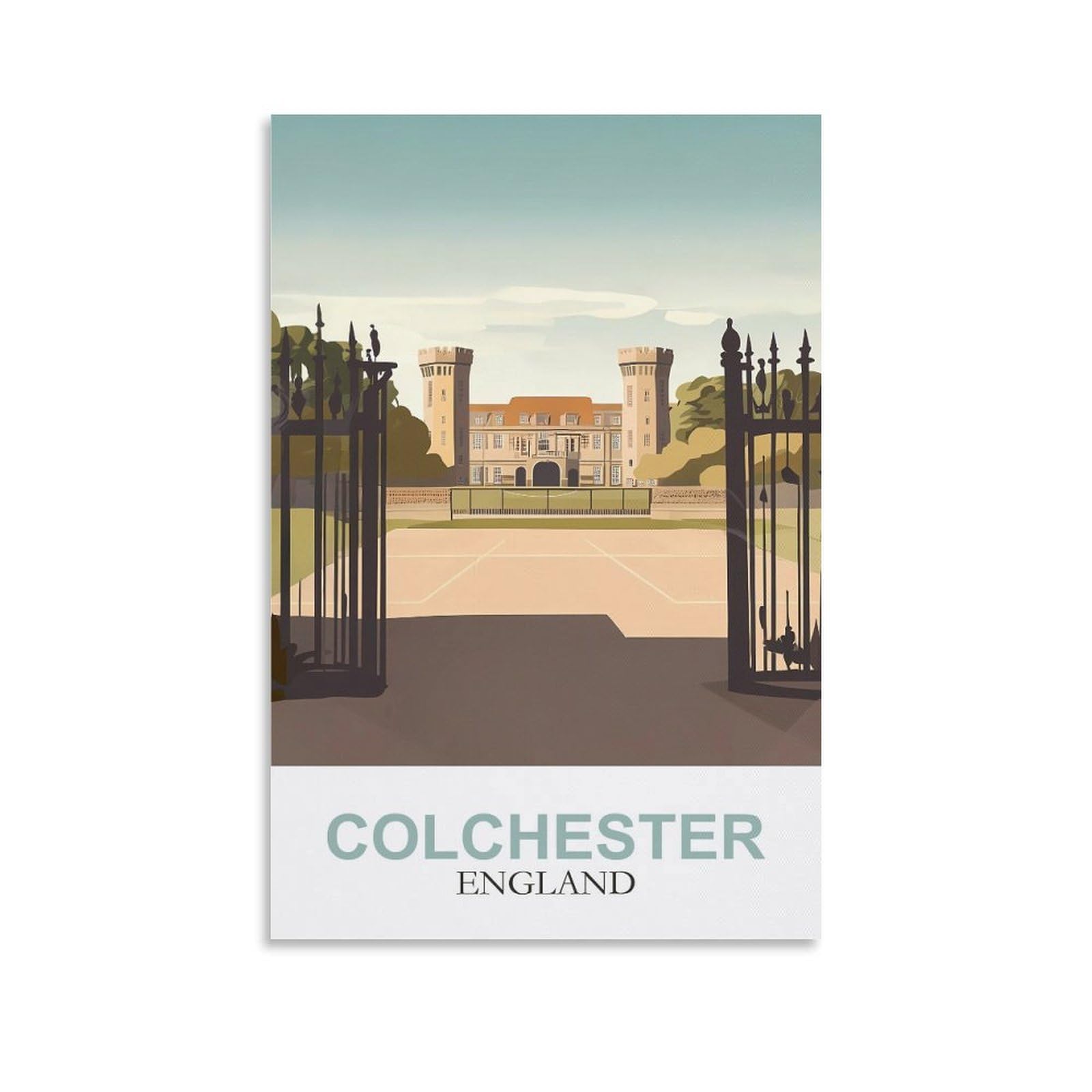 FZYUEN Colchester England Vintage Travel Poster 20x30inch(50x75cm) Canvas Wall Art Prints for Wall Decor Room Decor Bedroom Decor
