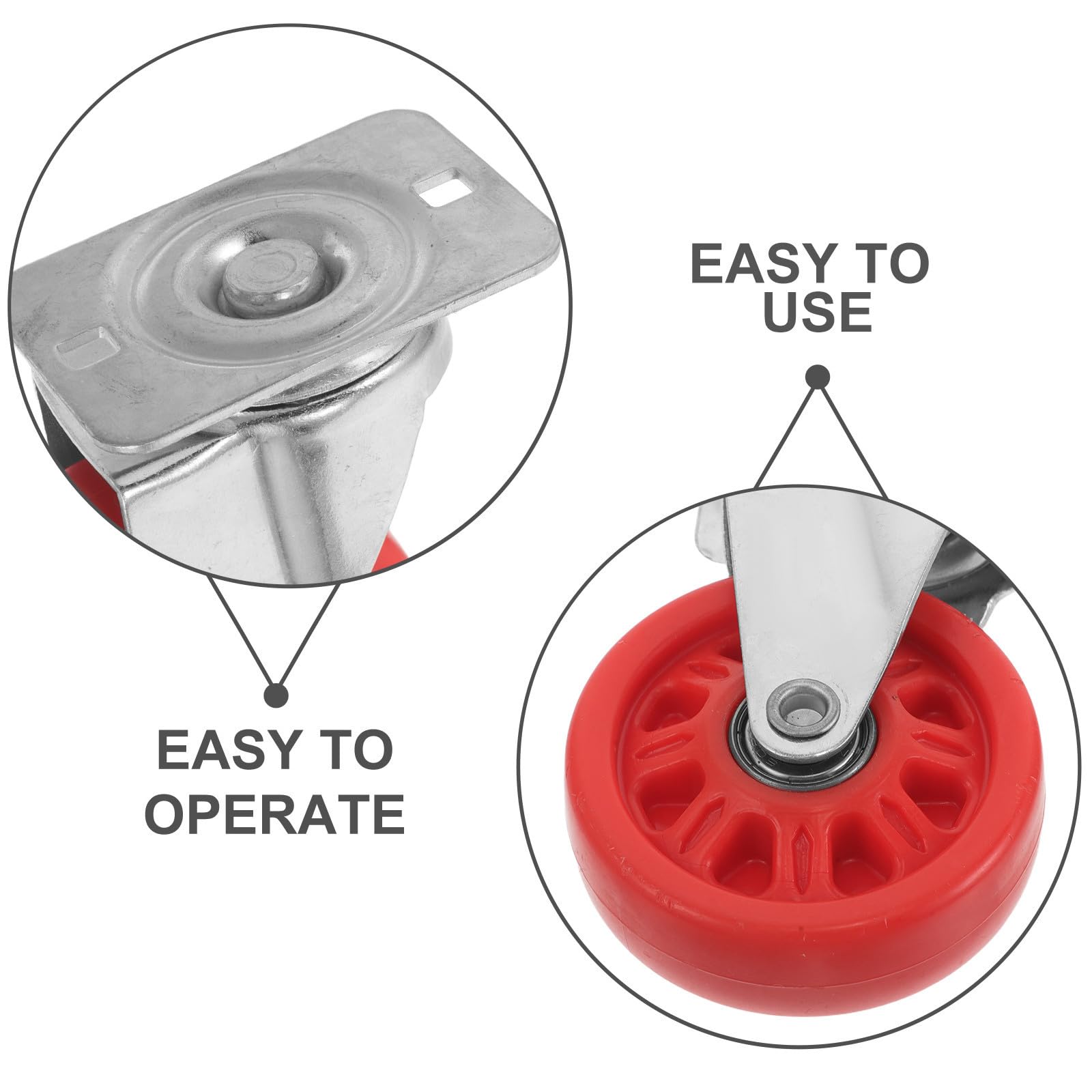 Ipetboom Rueda Giratoria de Nailon Roja 7,6 Cm para Camilla Mecánico Rueda Rodante Silenciosa y Resistente para Herramientas de Taller para Asiento de Garaje y Reparación Automotriz