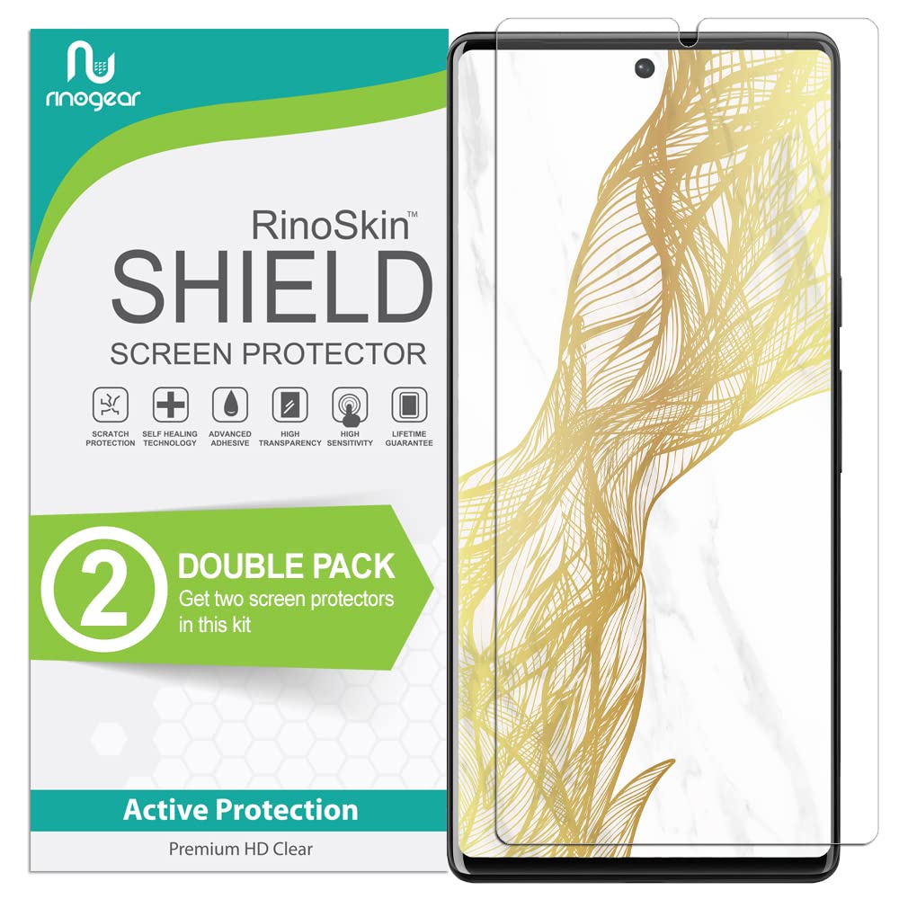 RinoGear(2-Pack) RinoGear Screen Protector for Google Pixel 6 Case Friendly Google Pixel 6 Screen Protector Accessory Full Coverage Clear Film