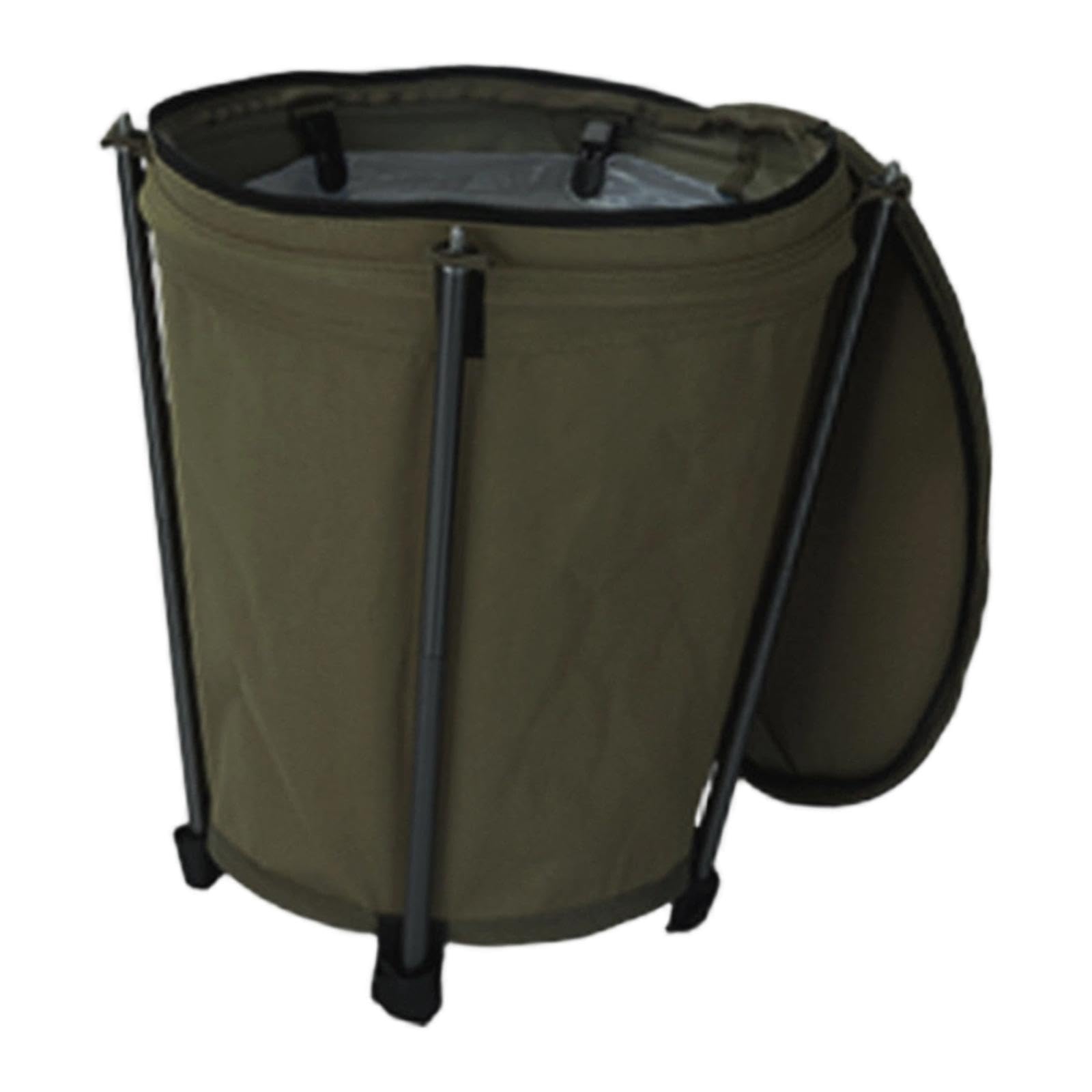 Pattumiera Camping Bidone Spazzatura Cestino Immondizia Contenitore Pieghevole Supporto Robusto Alluminio PVC Poliestere Capacità 20L Adatta per, Verde