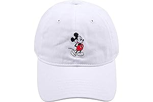 Disney Dad Hat: Mickey Embroidered Cotton Hat with Adjustable Curved Brim
