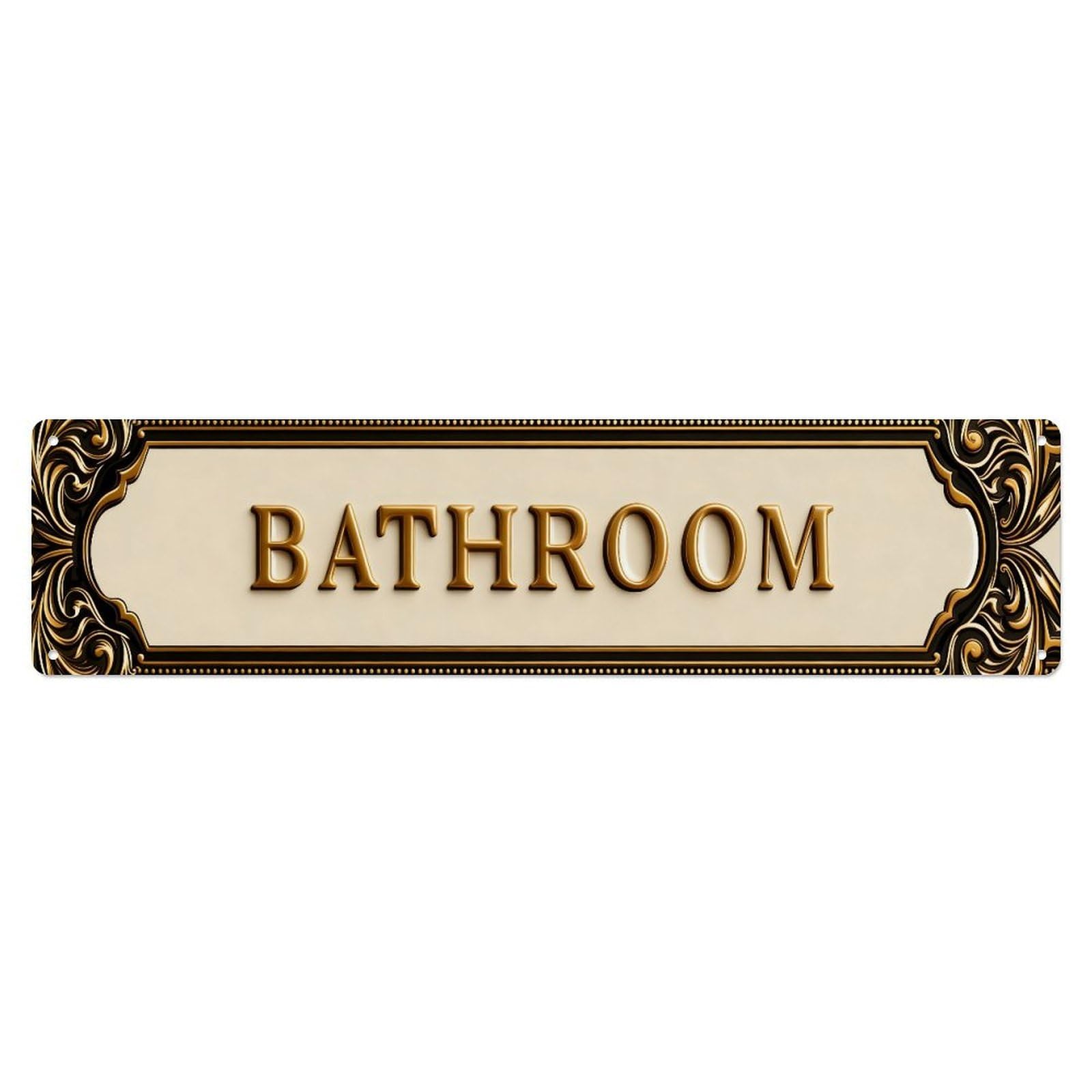Ornate Gold Text Sign Tin Sign Vintage Metal Sign Home Bar Garden Indoor & Outdoor Wall Decor Retro Metal Poster 4x16 Inch