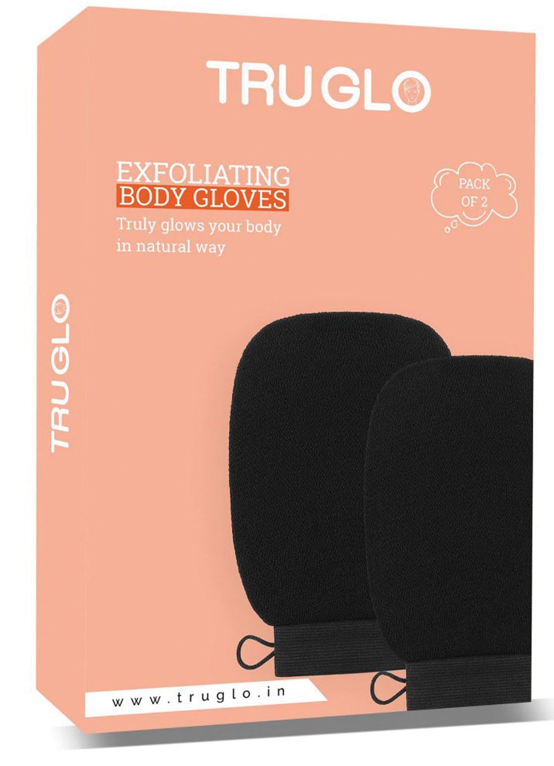 Bath Gloves for Glowing Skin | Dead Skin Remover | Tan Removal | Exfoliating Bath Glove | 100% Natural Fiber | Black (Pack of 2)-image-36