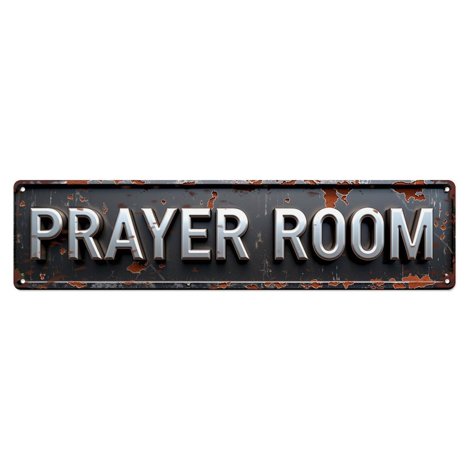 Jdyaojiesheng Vintage Prayer Room Sign Metal Rust Tin Sign Retro Metal Wall Decor Metal Poster, Home Bar Garage Farmhouse Cafe Wall Art Decoration 4X16inch