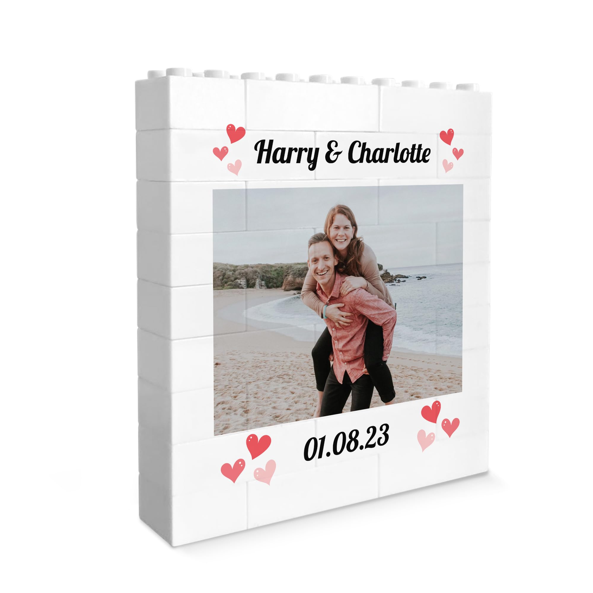 Red Ocean Couple Gift, Photo Bricks, Personalised Photo Plaque, Gift For Anniversary, Couple Gifts, Building Bricks, Birthday, For Him Her, Boyfriend, Girlfriend, Husband Wife