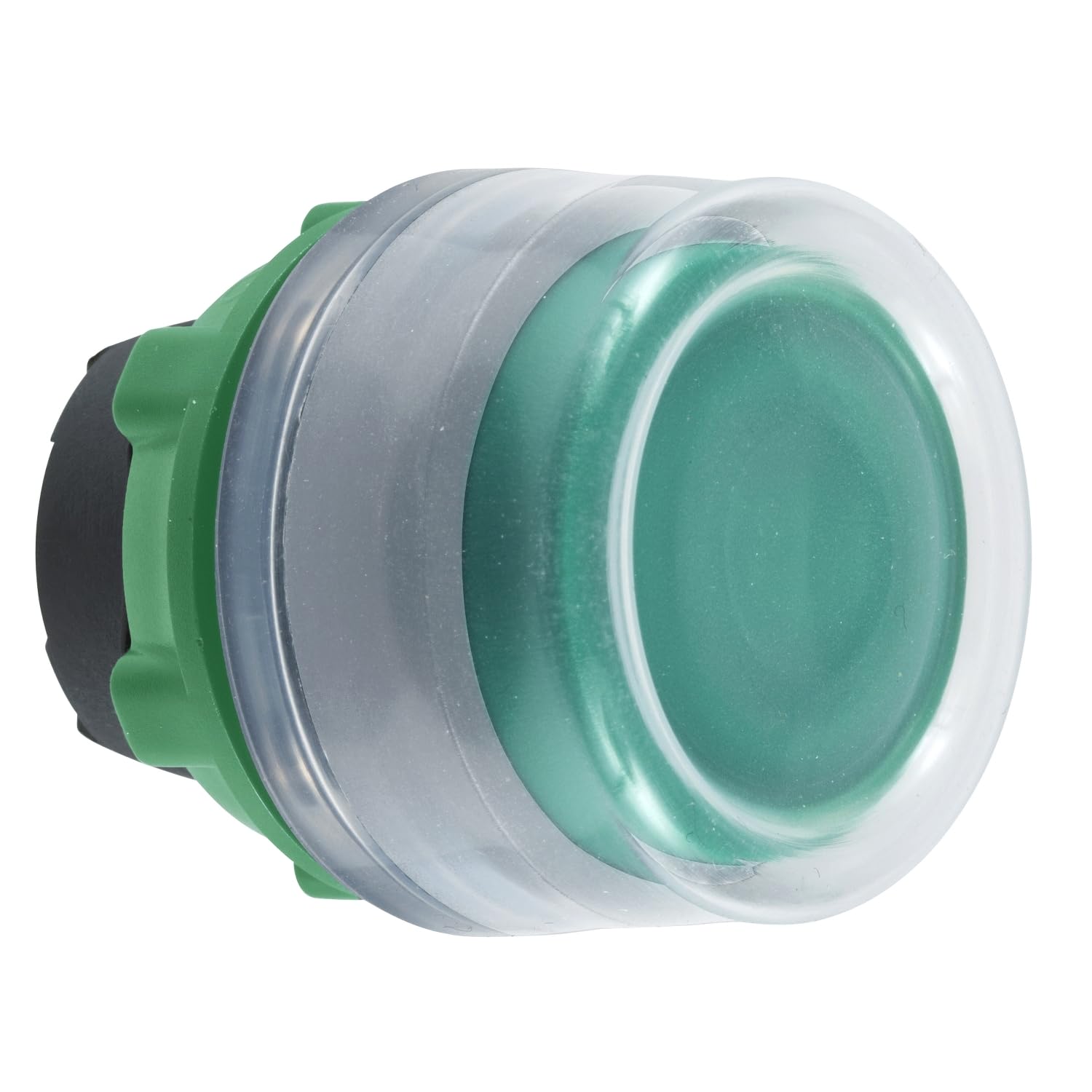 Bouton poussoir lumineux vert avec capuchon transparent LED étanche