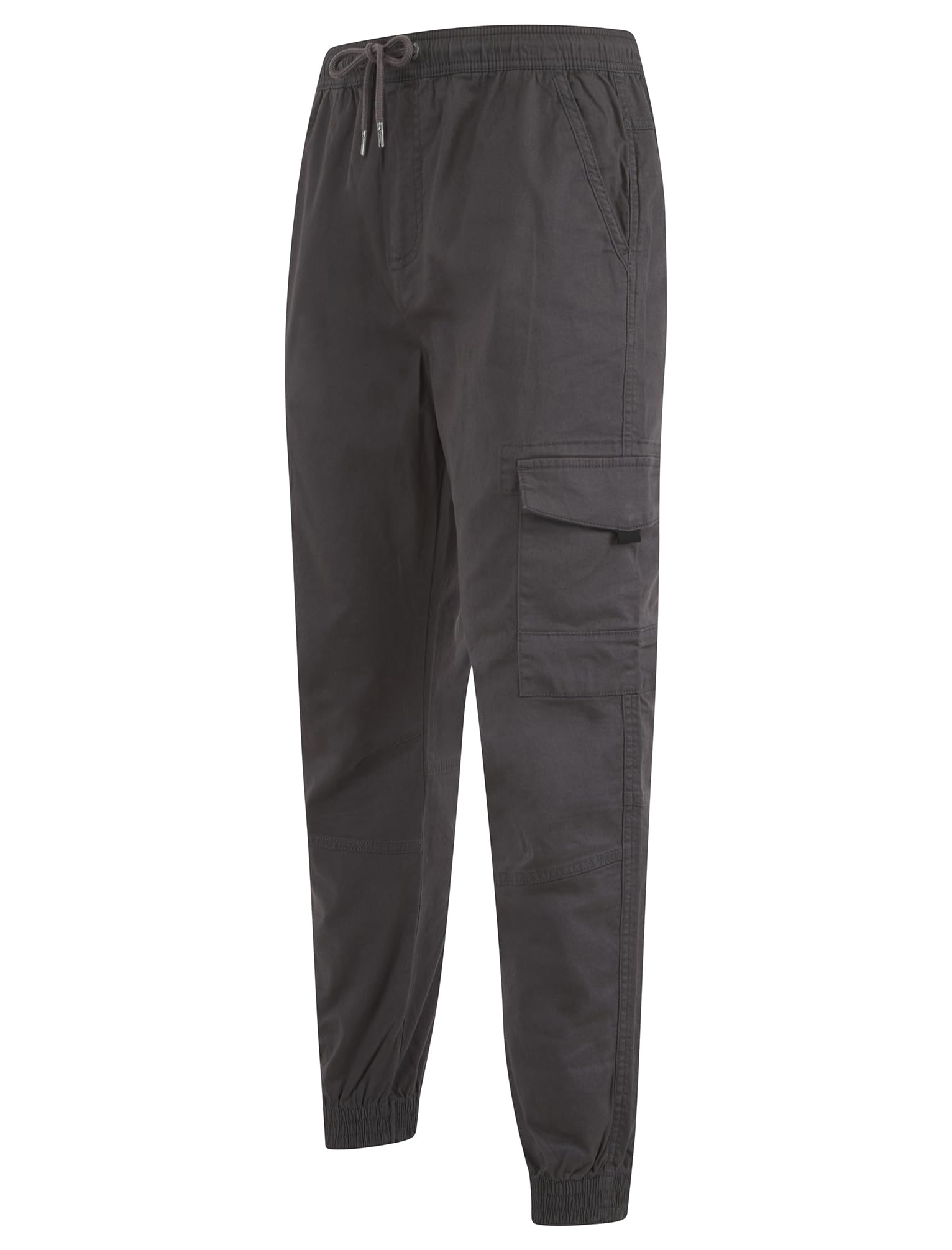 Tokyo Laundry Men's Lance Cotton Twill Cuffed Multi-Pocket Cargo Jogger Pants Asphalt Grey