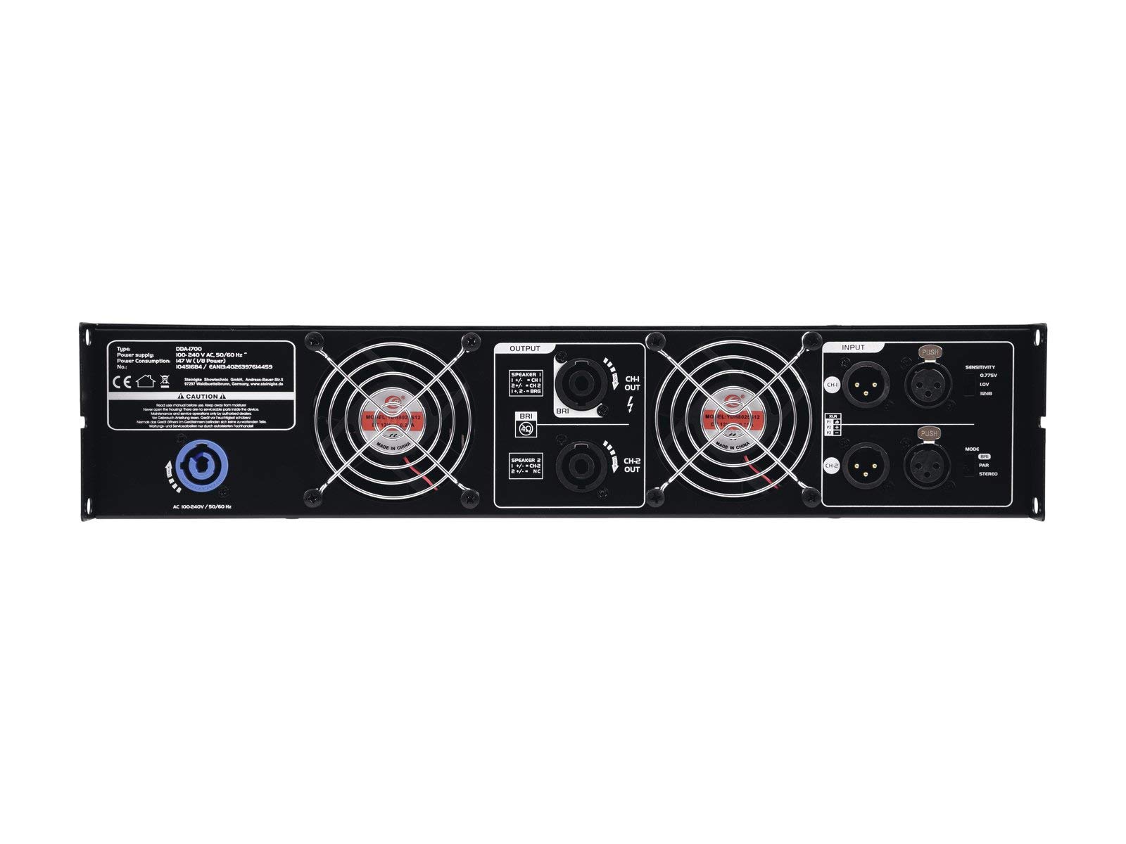 PSSO DDA-1700 wzmacniacz stereo PA z zasilaczem sieciowym, 2 x 850 W / 4 omy