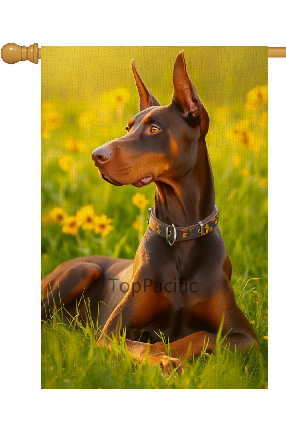 TopPacific Dobermann Gartenflagge 30,5x45,7 Cm – Doppelseitig, Wetterfest Für Garten & Terrasse
