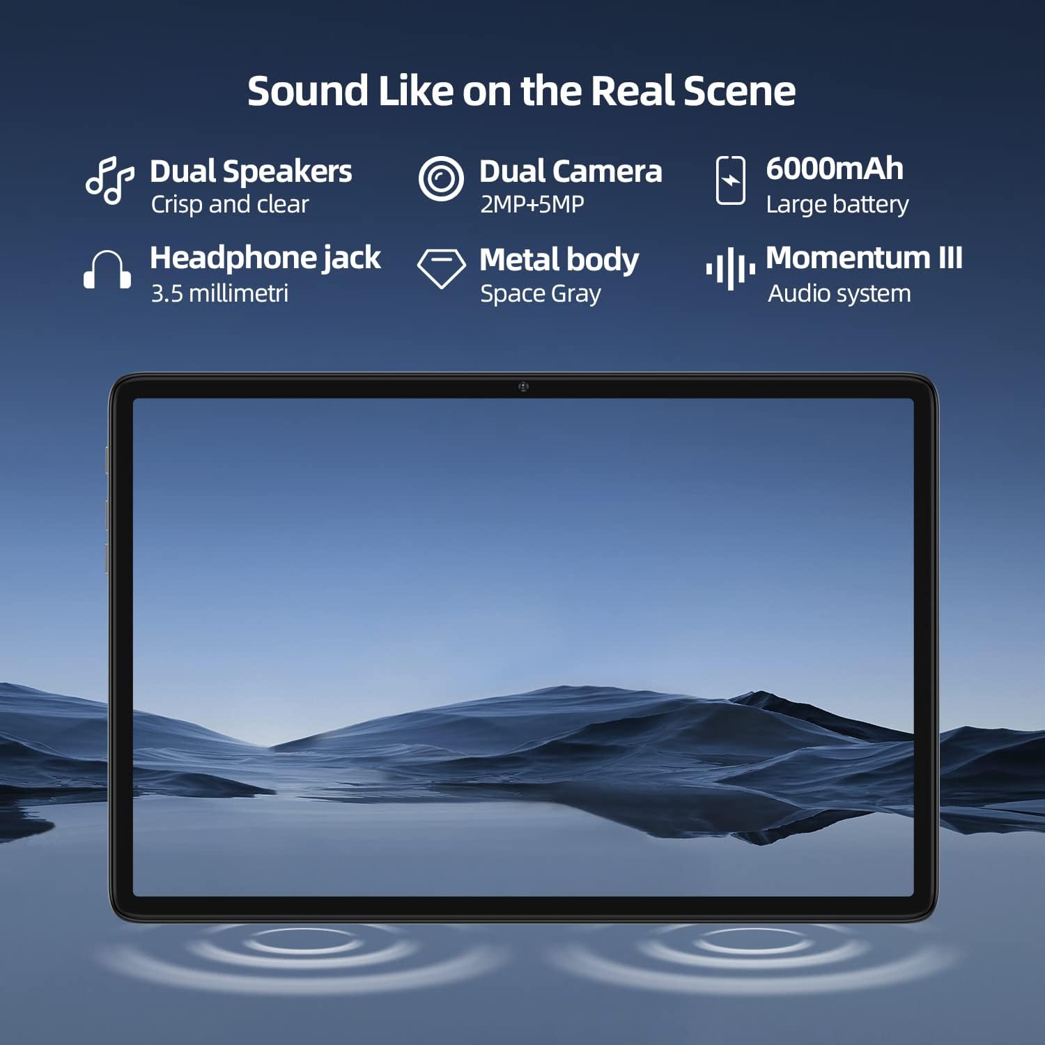 TECLAST P40HD Android-12-Tablet 10.1 Pollici 6GB RAM+128GB ROM(TF 1TB), 4G LTE/SIM+5G WiFi, T606 Octa-Core 2GHz, FHD 1920x1200 IPS, BT5/6000mAh/5MP/Google GMS/GPS/OTG/Type-C/Headphone Jack/Metal-2023